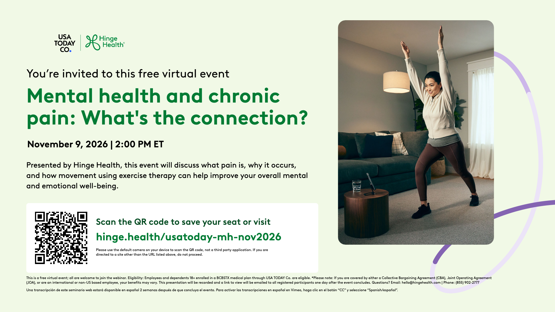 Hinge Health Monthly Webinars